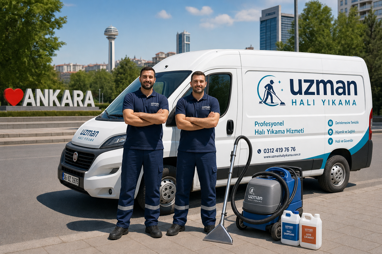TeppichLux Team und Servicewagen in Frankfurt